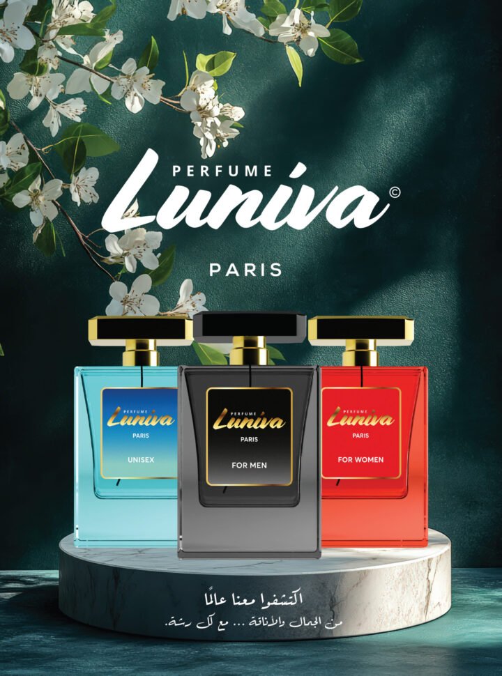 The three Luniva perfumes: unisex, for men and for women